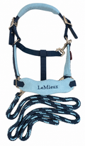 LeMieux Vogue Headcollar & Lead Rope – Navy/Turquoise (Cob)
