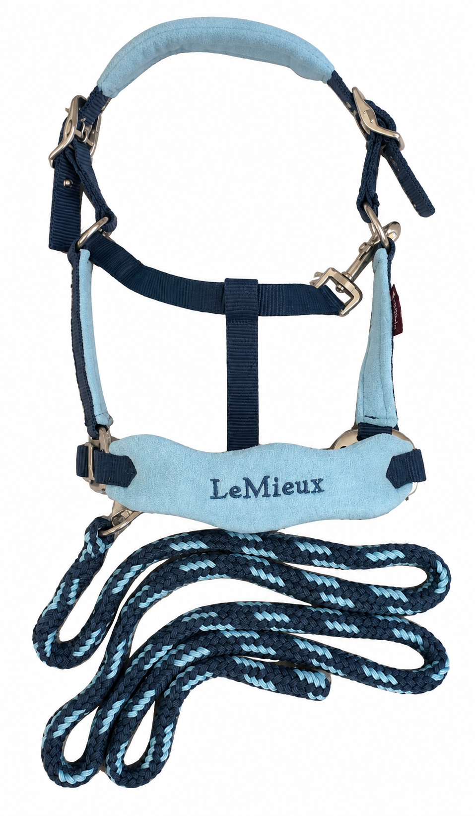 LeMieux Vogue Headcollar & Lead Rope – Navy/Turquoise (Cob)